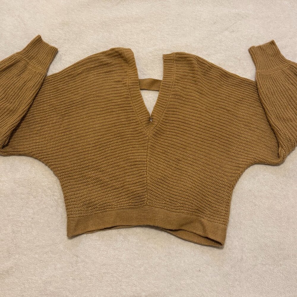 Open-Back Cropped Sweater - Size Small
